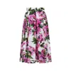 Dolce & Gabbana Womens Peonie Fuxia F.bco Floral-print Cotton Midi Skirt In Multicolor