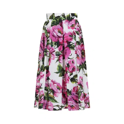 DOLCE & GABBANA DOLCE & GABBANA MAXI SKIRT WITH FLORAL PRINT