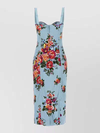Dolce & Gabbana Mazzo Di Fiori Floral Midi Dress In Multi