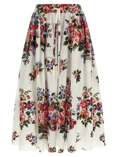 Dolce & Gabbana Mazzo Di Fiori Skirts White In Neutral