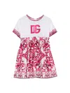 Dolce & Gabbana Majolica-print Short-sleeve Dress In Multicolour
