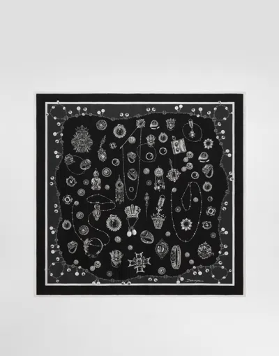 Dolce & Gabbana Medals-print 70x70 Silk Twill Scarf In Animal Print