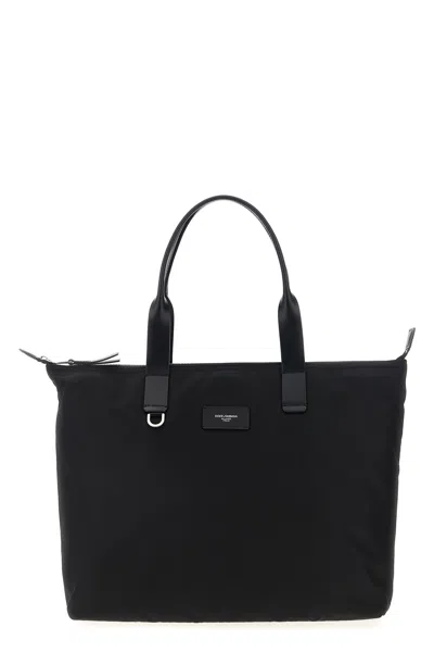 DOLCE & GABBANA MEDIA LOGO PATCH SHOPPING BAG