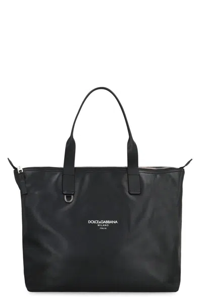 Dolce & Gabbana Media Smooth Leather Tote Bag