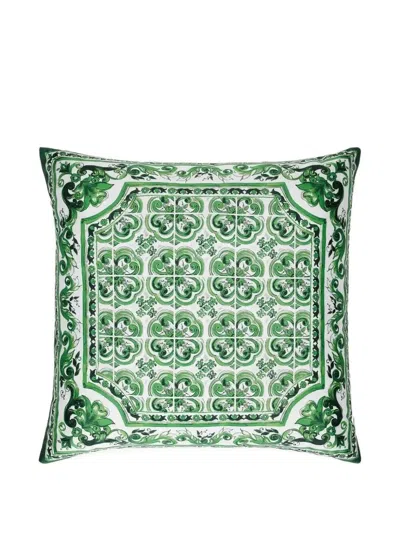 Dolce & Gabbana Mediterraneo-print Decorative Cushion (45cm X 45cm) In Green