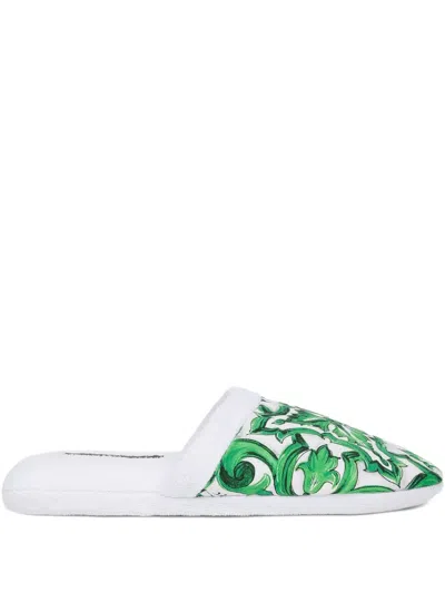 DOLCE & GABBANA MEDITERRANEO-PRINT SLIPPERS