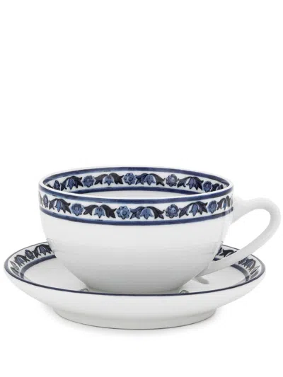 Dolce & Gabbana Mediterraneo-trim Expresso Cups (set Of Two) In White