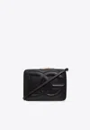 Dolce & Gabbana Black Crossbody Bag With Quilted Dg Logo In Leather Woman In Black