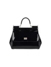 Dolce & Gabbana Sicily Medium Black Handbag With Adjustable And Removable Shoulder Strap And Logo Plaque On The Fron In Black