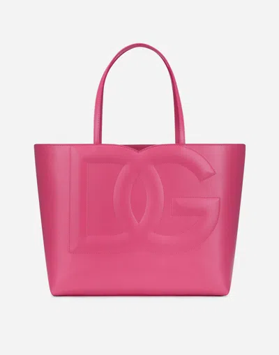 DOLCE & GABBANA MEDIUM CALFSKIN LOGO SHOPPER