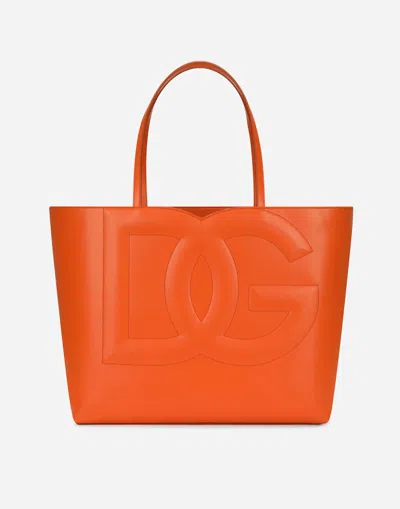 DOLCE & GABBANA MEDIUM CALFSKIN SHOPPER WITH LOGO