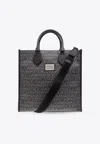 Dolce & Gabbana Medium Coated Jacquard Tote Bag In Gray