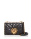 Dolce & Gabbana Devotion Bag In Nappa Leather With Metallic Ex Voto And Monogram In Black
