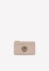 Dolce & Gabbana Medium Devotion Cardholder In Quilted Nappa Leather In Pink
