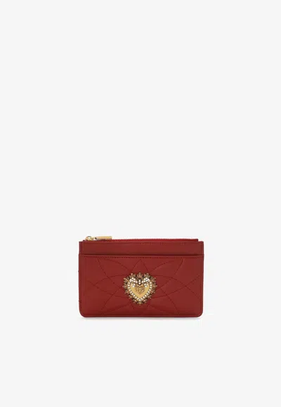 Dolce & Gabbana Medium Devotion Cardholder In Red
