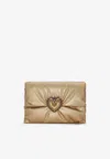 Dolce & Gabbana Medium Devotion Clutch In Metallic Calf Leather In Gold