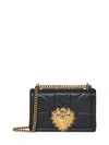 Dolce & Gabbana Devotion Medium Leather Shoulder Bag In Black