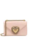 Dolce & Gabbana Medium Devotion Leather Crossbody Bag In Rosa