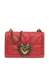 Dolce & Gabbana Medium Devotion Quilted Shoulder Bag In Red