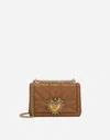Dolce & Gabbana Medium Devotion Quilted Leather Crossbody Bag In Beige