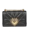 Dolce & Gabbana Devotion Medium Leather Shoulder Bag In Black