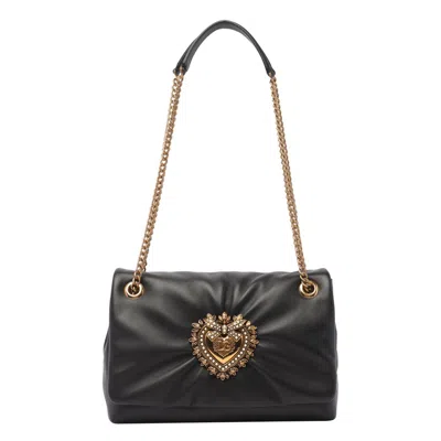 Dolce & Gabbana Medium Devotion Shoulder Bag In Black