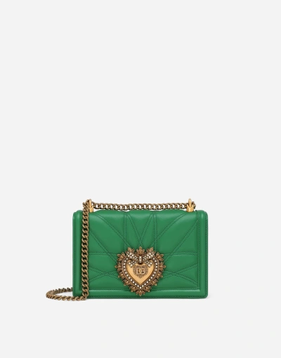 Dolce & Gabbana Medium Devotion Shoulder Bag In Green