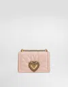 Dolce & Gabbana Medium Devotion Bag In Quilted Nappa Leather In Pale Pink