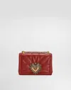 Dolce & Gabbana Dolce  Gabbana Devotion Logo Plaque Shoulder Bag In Red