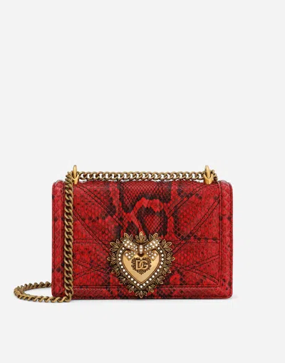 Dolce & Gabbana Medium Devotion Shoulder Bag In Red