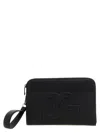 Dolce & Gabbana Dg-embossed Leather Clutch Bag In Black