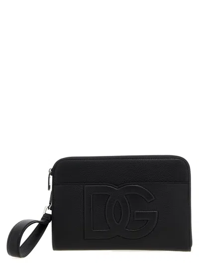 Dolce & Gabbana Medium Dg Clutch Bag In Black