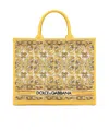 Dolce & Gabbana Printed Canvas Tote In Yellow