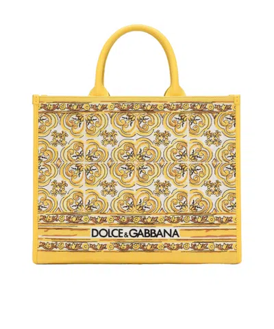 DOLCE & GABBANA DOLCE  GABBANA MEDIUM LOGO EMBROIDERED SHOPPER BAG
