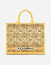 Dolce & Gabbana Printed Canvas Tote In Yellow