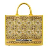 Dolce & Gabbana Printed Canvas Tote In Yellow