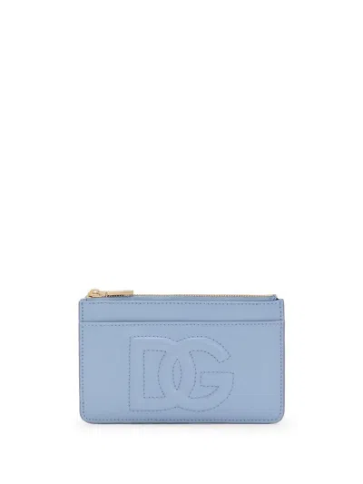 Dolce & Gabbana Logo Wallet In Light Blue