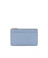 Dolce & Gabbana Medium Dg-embossed Card Holder In Blue