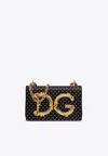 Dolce & Gabbana Dg Baroque Small Polka Dot Crossbody Bag In Black
