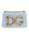 Dolce & Gabbana Dg Girls Flap Boucle Crossbody Bag In Light Blue