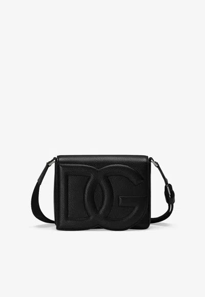 Dolce & Gabbana Medium Dg Logo Crossbody Bag In Black