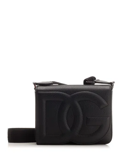 Dolce & Gabbana Medium Dg Logo Messenger Bag In Black