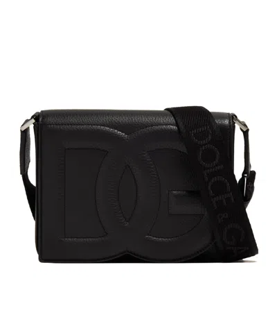 Dolce & Gabbana Medium Dg Logo Messenger Bag In Black