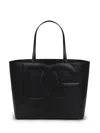 Dolce & Gabbana Logo Large Leather Tote In Black