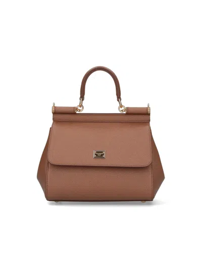 Dolce & Gabbana Medium Handbag "sicily" In Brown