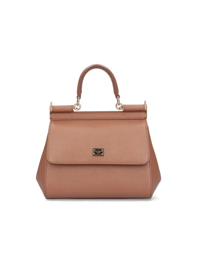 Dolce & Gabbana Medium Handbag "sicily" In Brown