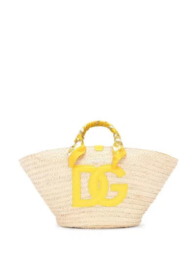 Dolce & Gabbana Medium Kendra Interwoven Tote Bag In Neutrals