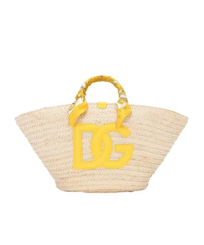 Dolce & Gabbana Medium Kendra Interwoven Tote Bag In Nude