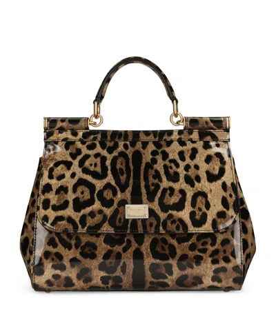 Dolce & Gabbana Medium Leopard Print Sicily Bag
