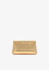 Dolce & Gabbana Old Money Medium Metallic Python Clutch Bag In Gold